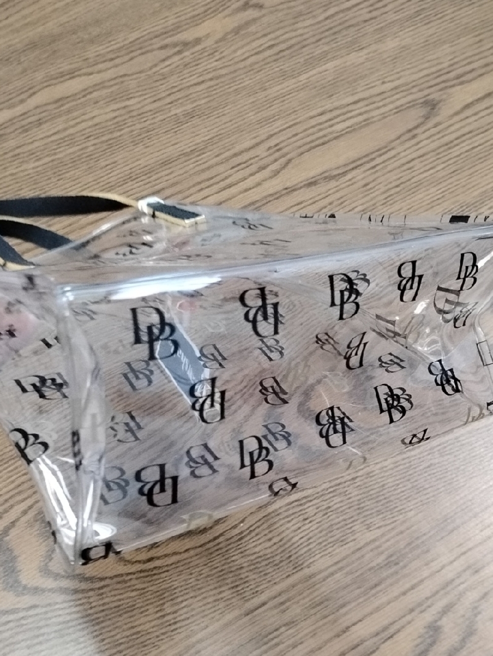 Dooney & Bourke Clear Logo Lunch Bag Tote, Black And Gold Handles/Hardware. NWT - Picture 6 of 7